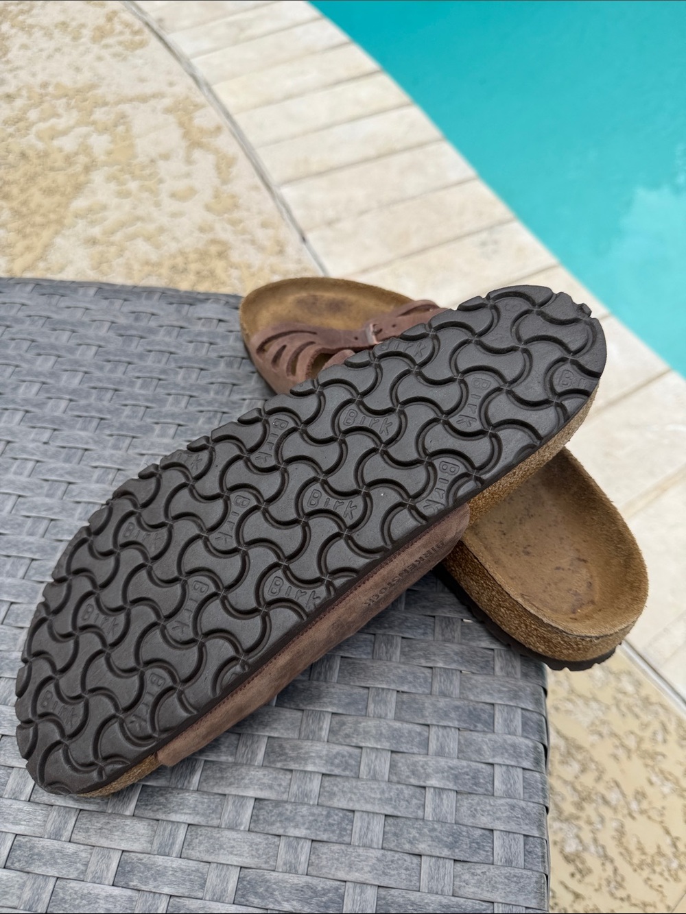 Birkenstock Granada Brown Suede Sandal Slides 41 W10 - Picture 5 of 6